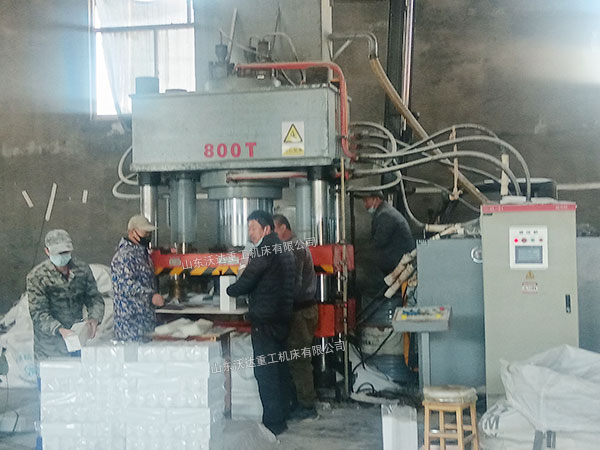 800噸牛羊舔磚液壓機現場